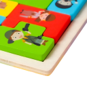 Drewniane puzzle blokowe 15 x 22,5 cm Motywy zawodów Strażak robotnik ogrodnik Edukacyjna zabawka wspierająca rozwój logiki i umiejętności 2