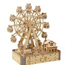 Drewniane rosyjskie koło 24 × 14 × 28,8 cm 3D puzzle model mechaniczny Zestaw z ruchomymi częściami Kreatywna dekoracja i prezent dla dorosłych 2