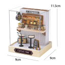 Drewniany domek dla lalek 11,5 x 9 x 9 cm DIY Model Kit z pokrowcem na meble Puzzle 3D Miniatura ręcznie robiona 6