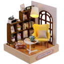 Drewniany domek dla lalek 11,5 x 9 x 9 cm Miniaturowy zestaw DIY Puzzle 3D z meblami i pokrywą Ręcznie robiony prezent dekoracyjny dla dzieci 4