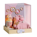 Drewniany domek dla lalek 11,5 x 9 x 9 cm Miniaturowy zestaw DIY z meblami i pokrowcem Puzzle 3D Ręcznie robiony miniaturowy prezent dekoracyjny 4