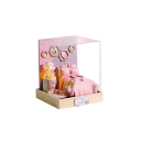 Drewniany domek dla lalek 11,5 x 9 x 9 cm Miniaturowy zestaw DIY z meblami i pokrowcem Puzzle 3D Ręcznie robiony miniaturowy prezent dekoracyjny 5