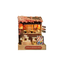 Drewniany domek dla lalek 11,5 x 9 x 9 cm Miniaturowy zestaw DIY z pokrowcem przeciwkurzowym na meble Puzzle 3D Model składany ręcznie 2
