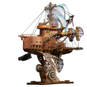 Drewniany model 3D Puzzle Statek Kosmiczny DIY Zestawy do Budowy Sci-fi Statek Kosmiczny Zabawka dla Dzieci i Dorosłych Kreatywny Montaż Modelu 5