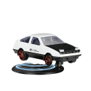 Drifting Car Ornament for Dashboard Swinging White Car with Red Wheels Car Decoration Moving Figure for Vehicle Interior 2