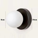 Drobná nástenná LED lampa s kulovým tienidlom, 8 x 10 cm, závit E9, studené biele svetlo 5500-7000K, plast a kov, do kúpeľne a chodby 4
