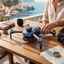 Dron GT8 con camera 8K Ultra HD Telecomando con display Portata di controllo 3000 m Illuminazione LED blu Grigio scuro Per riprese video aeree 6