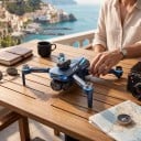 Dron GT8 s 6K Ultra HD kamerou Dálkový ovladač s displejem Dosah ovládání 3000 m Modré LED osvětlení Tmavě šedý Na natáčení videa ze vzduchu 6