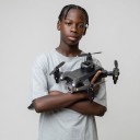 Dron mini plegable con cámara dual 8K HD 9,5 x 9,5 x 3 cm Control remoto con espacio de almacenamiento para dron Luces delanteras Negro 4