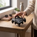 Dron mini pliable avec caméra 8K HD 9,5 x 9,5 x 3 cm Télécommande avec support pour téléphone Cadres de protection pour hélices Noir Pour des prises 7