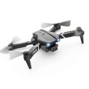 Dron pliant E99 avec double caméra 4K HD photographie Télécommande avec support pour téléphone Positionnement optique Plastique ABS Noir 1