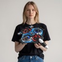 Dron YL86 en forme de chasseur avec caméra Péripéties à 360° 22 x 14 x 4 cm Télécommande à quatre canaux avec modes Cercles de protection des hélices 4
