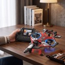 Dron YL86 en forme de chasseur avec caméra Péripéties à 360° 22 x 14 x 4 cm Télécommande à quatre canaux avec modes Cercles de protection des hélices 6
