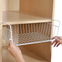 Drótkosár polc alatt 35 x 22 x 11,5 cm Fém tároló a konyhához és íróasztalhoz 1