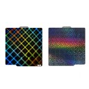 Druckplatte für 3D-Drucker PEY Skynet-Kaleidoscope beidseitig 257 x 257 mm Stahlblech Schwarz-Regenbogen Bambu Lab X1 P1 A1 für PLA 1