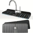 Druppende onderlegger voor de gootsteen 37 x 14 x 1,5 cm Siliconen onder de kraan Eenvoudige bescherming tegen spetterend water Houder 1