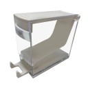 Držák na dentálnu vatu s dávkovačom 9,6 × 9,6 × 4,6 cm plastový úložný box organizér na zubné tampony a stomatologické potreby 4