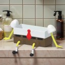 Držák na kuchyňskou houbičku 8,2 x 4,2 cm Nástěnný odkapávací stojan na dřez Plastový organizér na kartáč a hadřík 5