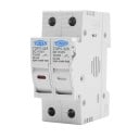 Držák poistiek DC 36 x 85,5 mm 2pólový s LED 1000 V pre solárne fotovoltaické systémy TOMZN TOPV-30 vysokonapäťová základňa ochrany FV gpV 1