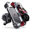 Držák telefónu na bicykel s automatickým zámkom Otočný 360° Pre telefóny 4,7–7 palcov Řídítka 18–30 mm Plast a silikón Čierny a červený 1