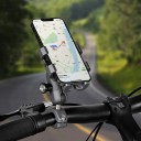 Držák telefónu na motorku a bicykel s tlmičom vibrácií Kulový kĺb 360° Pre telefóny 5,5–7 palcov Riadidlá 22–32 mm Hliník CNC Šedý 6
