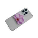 Držák telefonu s kroužkem orchidej design akrylový grip podpora mobilu pro pohodlné držení a stabilní oporu při používání telefonu 4