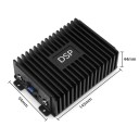 DSP förstärkare för bil 4-kanals 80 W x 4 ljudprocessor 14,5 x 9,4 x 4,4 cm aluminium klass AB svart för Android subwoofers och högtalare 4