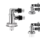 Dubbele draaibare T-connector voor de vloerafvoer van de wasmachine, verchroomd, universele slangadapter voor de vaatwasser en afvalvermaler, zwaartekracht doorspoelen 2