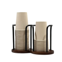 Dubbele houder voor wegwerpbekers 18 x 9 x 6 cm Plastic drankstandaard Organizer voor bekers voor café kantoor keuken 2