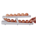 Dubbele laag eierhouder voor koelkast, opvouwbare eierorganizer, automatische dispenser, ladderstijl, draagbare opbergdoos 2