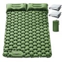 Dubbele opblaasbare mat 196 x 125 x 9 cm Ingebouwde voetpomp Nylon 40D met TPU Met twee kussens Voor 2 personen Voor kamperen en wandelen 2