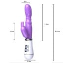 Dubbele vibrator met konijnenkopstimulator, 12 vibratiestanden, voor G-spotstimulatie en vaginale massage, siliconen oppervlak, diverse kleuren 8