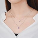Dubbelhalsband för kvinnor med kristaller 1