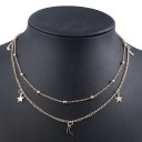 Dubbelhalsband för kvinnor med måne och stjärna 1