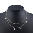 Dubbelhalsband för kvinnor med måne och stjärna 2