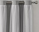 Dubbellaagse kindergordijnen met sterren Ondoorzichtige gordijnen met doorschijnende gordijnen voor de kinderkamer Meisjesgordijnen met ringen 132 x 214 cm 5