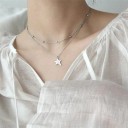 Dubbelstjärna halsband för kvinnor D758 2
