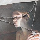Dubbelstjärna halsband för kvinnor D758 3