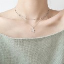 Dubbelstjärna halsband för kvinnor D758 5
