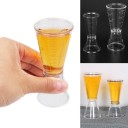 Dubbelzijdige barmaatbeker voor shotjes en cocktails Twee bekers met gemarkeerde maatstreepjes Doorzichtig plastic Uurglasvorm 3