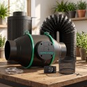 Duct Fan Set with Carbon Filter and Speed Control 6" 150 mm, EC Motor, Black, for Grow Tent and Houseplants 2