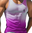 Duhové heren tanktop Polyester materiaal Ronde hals Palmprint op de borst Zomerontwerp Lichte snit Voor vrije tijd 2