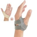 Duimspalk voor de linkerhand met een metalen versteviging maat L omtrek van de handpalm 20-24 cm elastisch materiaal voor stabilisatie 1