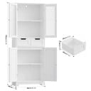 Dulap de bucătărie înalt 170 x 60 x 30 cm Cu două sertare și patru uși Partea superioară vitrată cu raft interior Dulap alimentar îngust 7