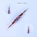 Dunne dubbele nagelkwast 5 mm + 7 mm Luipaardprint Kwast voor gedetailleerd tekenen en lijnen schilderen Nail art versiering 2