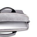 Dünne Notebooktasche mit Griffen und abnehmbarem Schultergurt Vorderes Reißverschlussfach für Kleinigkeiten Polyesterstoff Für die Arbeit 10