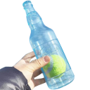 Durable Squeaky Dog Toy in the Shape of a Bottle with a Tennis Ball Inside for Chewing and Interactive Play 2