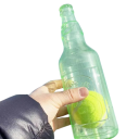 Durable Squeaky Dog Toy in the Shape of a Bottle with a Tennis Ball Inside for Chewing and Interactive Play 4