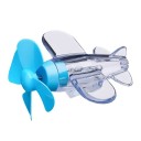 Durchsichtiges LED-Flugzeug mit Windturbine und drehender Propeller Leuchtende Dekoration für Motorrad, Auto oder Helm 11