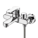 Duscharmatur mit dreifachem Mischventil und 150 cm Schlauch Drei Strahlarten Einstellbare Wandmontage Verchromte Oberfläche für Badezimmer und Badewanne 5